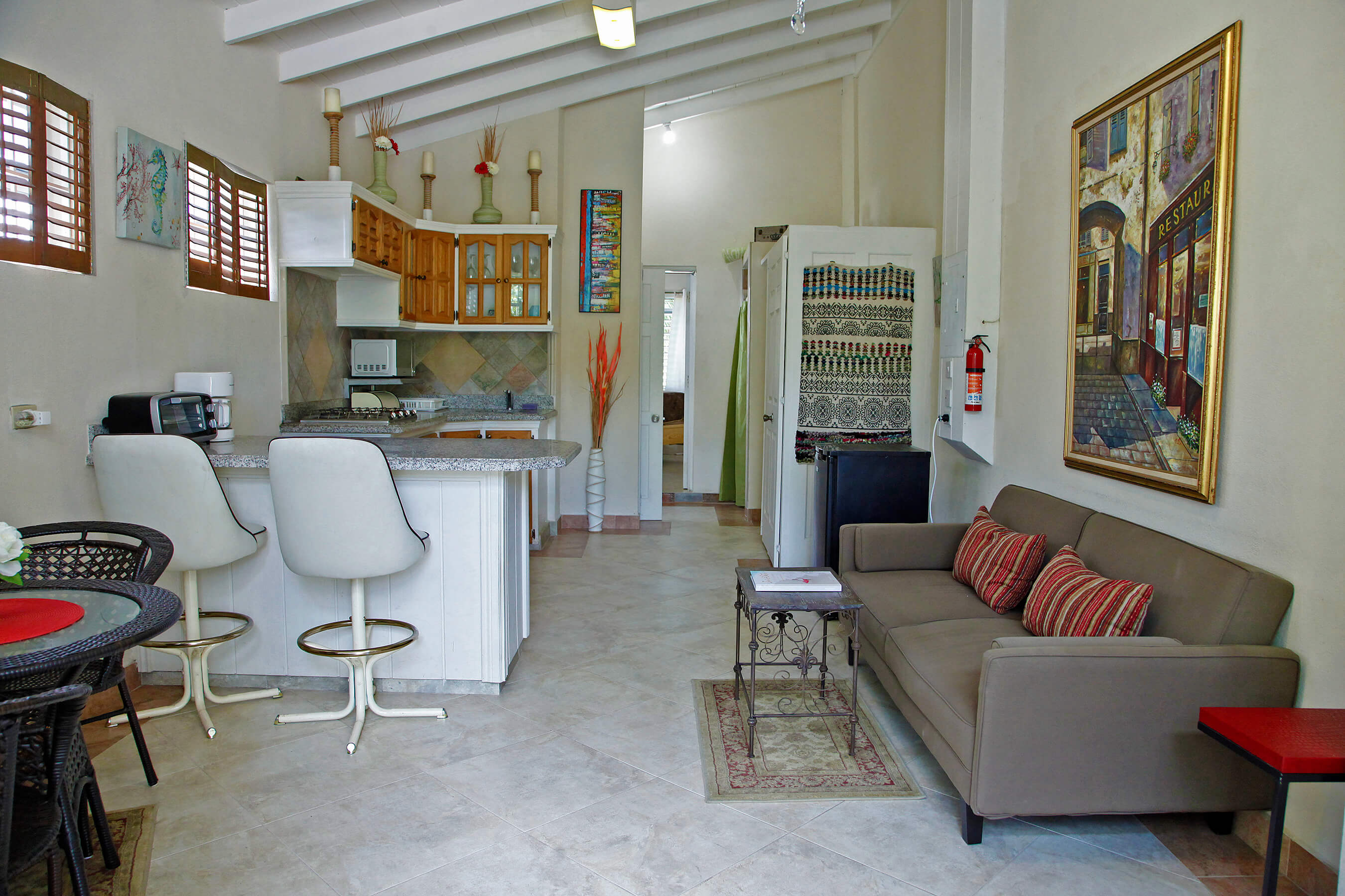 Apartment One — open-plan kitchen and living area